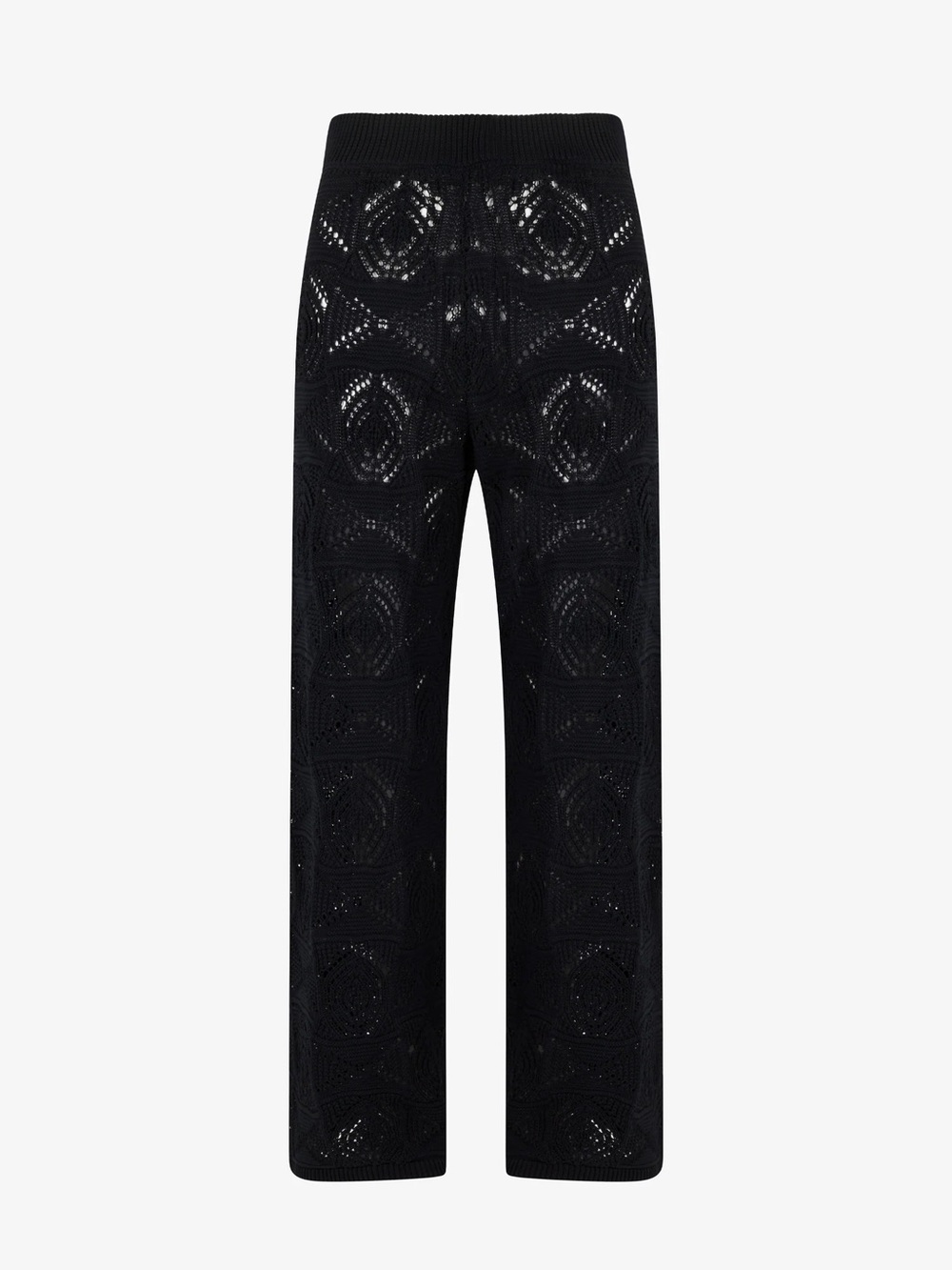LOULOU STUDIO Alma Crochet Knit Pants in Black